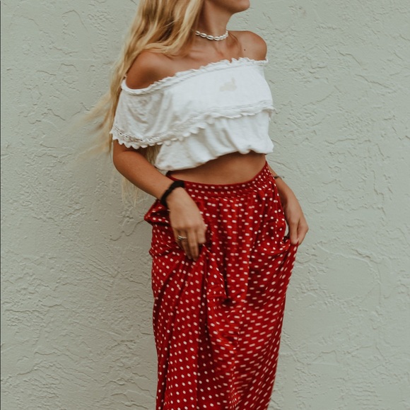 The Vermont Country Store Authentic Vintage Red and White Dot Skirt - Picture 2 of 5